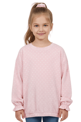 DU PAREIL Girls Pink White Polka Dots Print Sweatshirt - Smgarment's